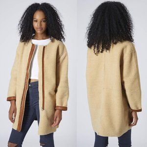 Topshop Faux Sherling/Sherpa Oversized Teddy Coat